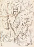 Brücke im Wald bei Königstein by Ernst Ludwig Kirchner, Um 1916, Drawing, sold Jun 2017