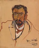 Josef Scharl, Männerporträt, 1923, Oil on cardboard