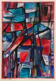 Albert Birkle, Abstrakte Komposition, Um 1960, Mixed media