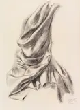 Textilstudie by George Grosz, 1939, Charcoal drawing, sold Jun 2017