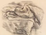 Textilstudie by George Grosz, 1939, Charcoal drawing, sold Jun 2017