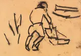 Erich Heckel, Bootsbauer, Um 1908-1910, Charcoal drawing