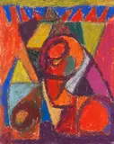 Adolf Hölzel, Ohne Titel, Pastell und Grafit auf leichtem Karton
