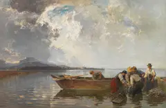 Fischerzug am Chiemsee by Josef Wopfner, Ca. 1910-1915, Oil on canvas, sold May 2017