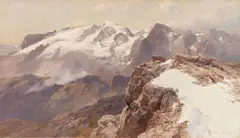 Ansicht der Marmolata vom Piz Boè aus by Edward Theodore Compton, 1917, Oil on canvas, sold May 2017