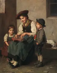 Die Zitherspielerin by Franz Defregger, 1909, Oil on canvas, sold May 2017