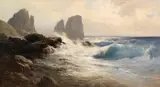 Edward Theodore Compton, Die Faraglioni-Felsen vor der Küste von Capri