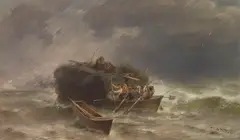 Josef Wopfner, Heuschiff im Sturm, Ca. 1885-1890, Oil on canvas