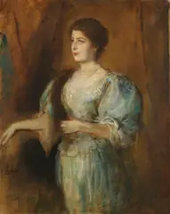 Porträt einer Dame mit Perlenkette und Pelzstola by Franz von Lenbach, Um 1900, Oil on canvas, sold May 2017