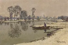 Winter am Niederrhein bei Wittlaer by Max Clarenbach, Ca. 1920, Oil on panel, sold May 2017