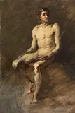 Wilhelm Busch, Sitzender männlicher Akt