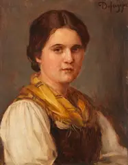 Dirndl by Franz Defregger, Um 1900, Oil on panel, sold May 2017