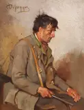 Franz Defregger, Sitzender Jäger