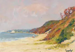 Edward Cucuel, The Beach at Rocky Point, Long Island, 1930, Oil on cardboard