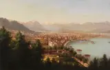 Hubert Sattler, Stadtansicht von Bregenz, Oil on canvas