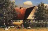 Paul Wilhelm Keller-Reutlingen, Sommeridylle hinterm Haus, Ca. 1900-1920, Oil on canvas