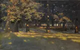 Paul Wilhelm Keller-Reutlingen, Waldlichtung mit grasenden Schafen, 1905, Oil on canvas