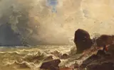 Christian Morgenstern, Brandende See, Um 1850, Oil on canvas