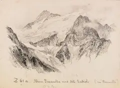 2 Bll.: Blick auf die Presanella. Bei der Villerspitze by Edward Theodore Compton, Ca. 1880, Pen and India ink drawing, sold May 2017
