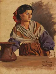 Carl Ludwig Jessen, Junge Römerin, 1868, Oil on canvas