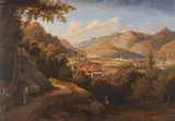 William Cowen, Blick über Como und den Comer See, 1827, Oil on panel