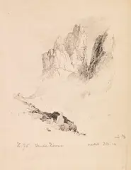 Kleinste Zinne by Edward Theodore Compton, Ca. 1880, Pen and ink drawing, sold May 2017