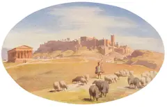 Ansicht der Akropolis von Athen by Ernst Wilhelm Rietschel, Ca. 1853/54, Watercolor, sold May 2017