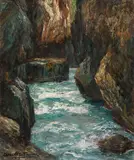 Albert Wenk, In der Partnachklamm bei Partenkirchen, Um 1915, Oil on canvas
