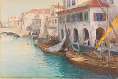 Albert Stagura, Am Canal Grande in Venedig, 1895, Watercolor