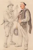 Heinrich Marr, Zwei Arbeiter, Ca. 1830-1860, Pencil drawing