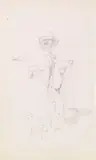 Carl Spitzweg, 2 Bll.: Vogelscheuchen, 1858, Pencil drawing