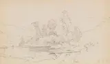 Carl Spitzweg, Kleine Landschaft mit Gewässer, 1856, Pencil drawing