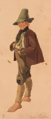 Gustav Jacob Canton, Junge in alpenländischer Tracht, Ca. 1860/70, Oil on paper