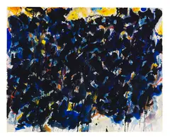 Sam Francis, Composition: Black and Blue (SF56-157), 1956, Gouache