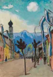 Gabriele Münter, Murnau, Hauptstrasse am Sonntag im Mai