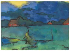 Landschaft (Marschlandschaft in der Dämmerung) by Emil Nolde, Um 1925, Watercolor, sold Dec 2016