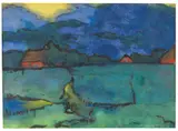 Emil Nolde, Landschaft (Marschlandschaft in der Dämmerung), Um 1925, Watercolor