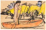 Rudernder Akt by Ernst Ludwig Kirchner, 1914, India Ink, sold Dec 2016