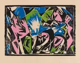 Fünf Badende in Lofoten by Ernst Wilhelm Nay, 1938, Farbholzschnitt auf Velin, sold Dec 2016