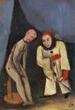 Clown und Puppe by Karl Hofer, Um 1924, Oil on cardboard, sold Dec 2016