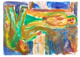 Georg Baselitz, Ohne Titel (Das Liebespaar), 1984, Watercolor
