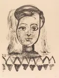 Jeune femme au corsage à triangles by Pablo Picasso, 1947, Lithograph, sold Dec 2016