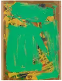 Imi Knoebel, Ohne Titel, 1979, Öl auf 5 übereinandergelegten Acrylfolien, einem Bogen Papier und einem Karton