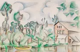 André Lhote, Maison au bord de la rivière, 1912, Watercolor