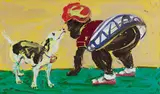 Cornelius Völker, Schöne mit Hund, 1996/97, Acrylic on canvas