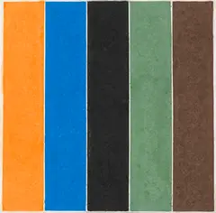 Ellsworth Kelly, Coloured Paper Image XXI (Orange Blue Black Green Brown), 1976/77, Print