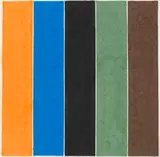 Coloured Paper Image XXI (Orange Blue Black Green Brown) by Ellsworth Kelly, 1976/77, Print, sold Dec 2016