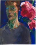 Self with peonies by Rainer Fetting, 1989, Oil, sold Dec 2016