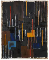Composition #103 by Adolf Fleischmann, 1957, Oil on canvas, sold Dec 2016