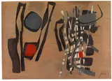 Fritz Winter, Nebeneinander, 1953, Oil on paper on canvas